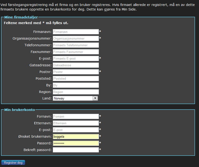 6.2.9 Signup Fig 6.2.9 Registreringsside Signupsiden er nettbutikkens registreringsside.