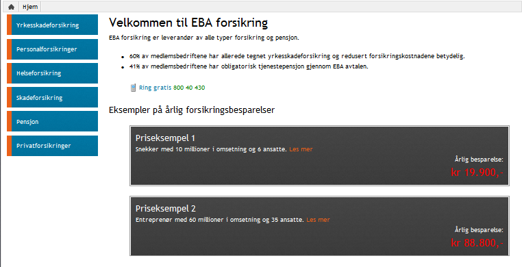 MEDLEMSSERVICE Medlemsgoder EBA er totalleverandør på pensjon og forsikring - også privatforsikring.