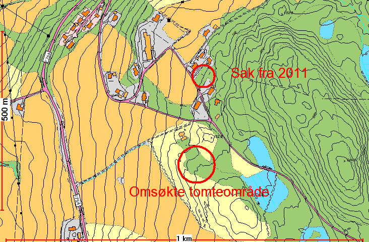 Samkommunen svarte i brev datert 21.02.2007 at slik boligbygging i utgangspunktet først må avklares gjennom kommuneplanens arealdel.