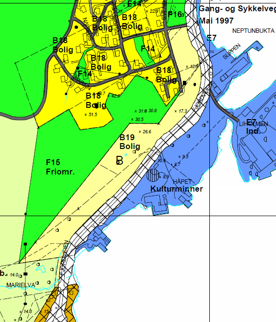 Sak 72/12 B15 området syd for eks. boliger på sydsiden av Hindberggata mot FOMA Grunneiere: Båtsfjord kommune /? Ukjent eiere.