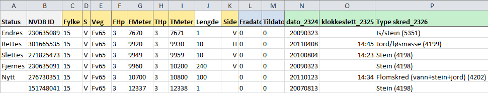 Importskjemaet kan se ut som i Figur 39. Figur 39: Et mulig importskjema 7.