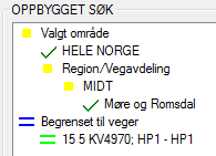 6. Klikk på. 7. NVDB 123 henter vegreferansene for den valgte gaten og viser dem i et eget vindu. 8. Velg vegreferanse fra dette vinduet og klikk på. 9.