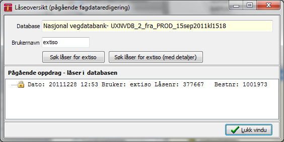 13 Skjer det noe uventet? 13.1 Støter du på en lås? Når du henter ut data for å oppdatere, blir de låst slik at ingen andre kan oppdatere disse dataene så lenge du holder på.