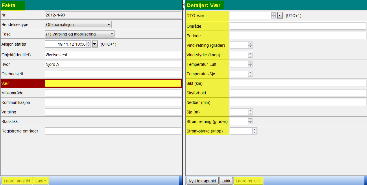 Utfylling av fakta - Vær NORSK