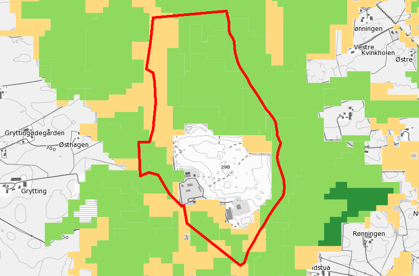 Like utenfor planområdet er det registrert to MiS-områder (Miljøregistreringer i skog, figur 5.5).