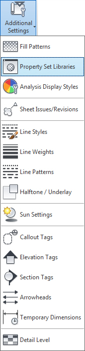 10 Nytt i Revit Architecture 2012 PROPERTY SET LIBRARIES Begge fanene på venstre side har ordene Property Sets i navnet sitt der Appearance har med utseendet å gjøre og Structure har med