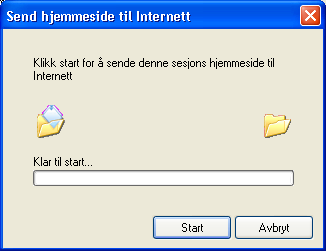 Om du ønsker kan du teste hjemmesiden lokalt før du sender denne til internett. Du er tilbake til hovedmenyen for vedlikehold av hjemmeside.