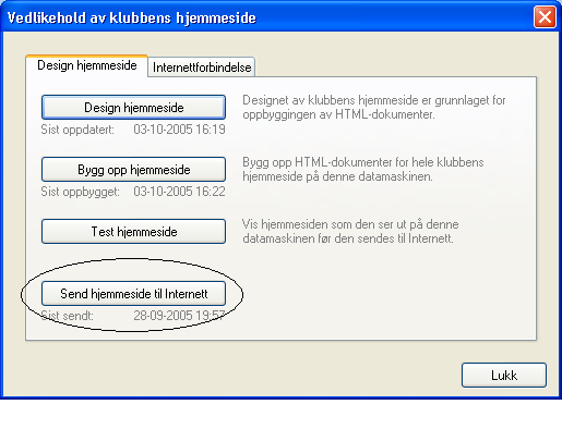 Hvis du velger Ja/Yes vil du kunne teste hjemmesiden din lokalt på din maskin før du senere legger den ut på internett.