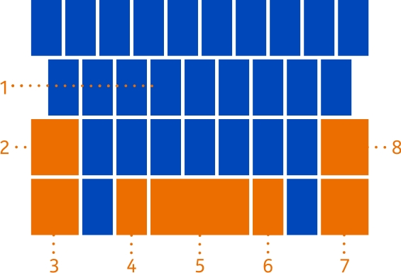 Grunnleggende 27 1 Tegntaster 2 Skift-tast 3 Tall- og symboltast 4 Smilefjestast 5 Mellomromstast 6 Språktast. Vises når mer enn ett skrivespråk er i bruk.