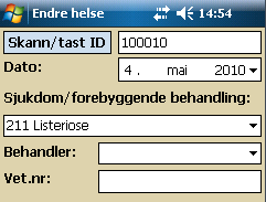 Ny registrering I alle bilder kan du registrere hendelser på dagens dato. Dagens dato settes alltid som standard, men data kan registreres tilbake i tid.