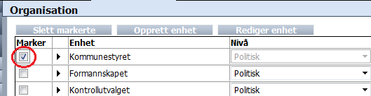 2 BYGGE ORGANISASJON Som redaktør har du eget område for visning og administrering av den informasjonen du har lagt inn i systemet. Disse finner du under knappene Min redaktør og Vis mine.