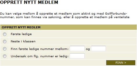 Opprettelse av medlem For å opprette et nytt medlem må man har rettigheter til Medlemmer i GolfBox. Rettigheter kan kun gis av en bruker som har rettigheter til å gi andre rettigheter.