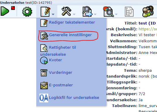 Se her for detaljert informasjon om innstillinger.