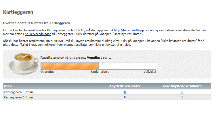 3. Klikk på Henting av resultater kan ta litt tid.