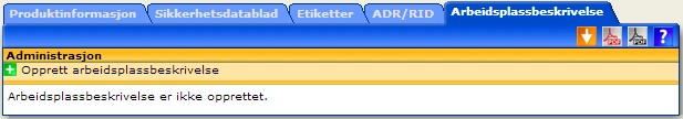 ADR/RID Visningen muliggjør utskrift av skriftlige instruksjoner til bruk ved transport av farlig gods. I henhold til ADR 5.4.