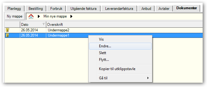 PROSJEKT Dokumentmapper Nyheter i JOBOFFICE JUNI 2014 PROSJEKT Dokumentmapper Opprette mapper Du kan nå opprette