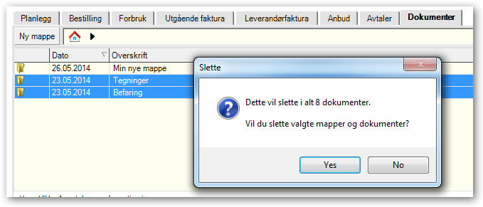 PROSJEKT Dokumentmapper Nyheter i JOBOFFICE JUNI 2014 Flytte mapper/dokumenter Du kan flytte mapper/dokumenter til en annen mappe ved å dra og slippe til den nye mappen.