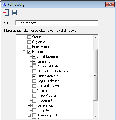 Lage et egendefinert felt-utvalg Du kan lage standard felt-utvalg som kan brukes i andre eller samme rapport senere.