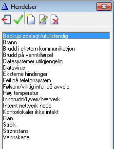 Klikk Ny for å legge inn nytt emne, Åpne for å endre et eksisterende, og Slett for å slette et emne. Du får ikke slette et emne som er i bruk.