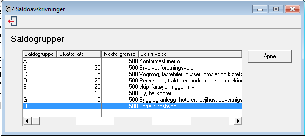 OBS! Du må registrere kostpris og innkjøpsdato i feltene på fanen Avskrivning på alle objektene du skal avskrive!