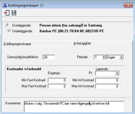 Viktighetsgrader Benyttes i QS Security Manager for å klassifisere hvor viktig det aktuelle objekt er for det som ligger over i hierarkiet. Benyttes bl.a. for å fortelle hvor viktig et objekt er i en virksomhetsprosess.