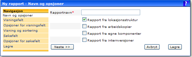 Klikk utfor aktuell rapport for å kjøre rapporten, vise rapportinformasjon, redigere, kopiere eller slette rapporten.