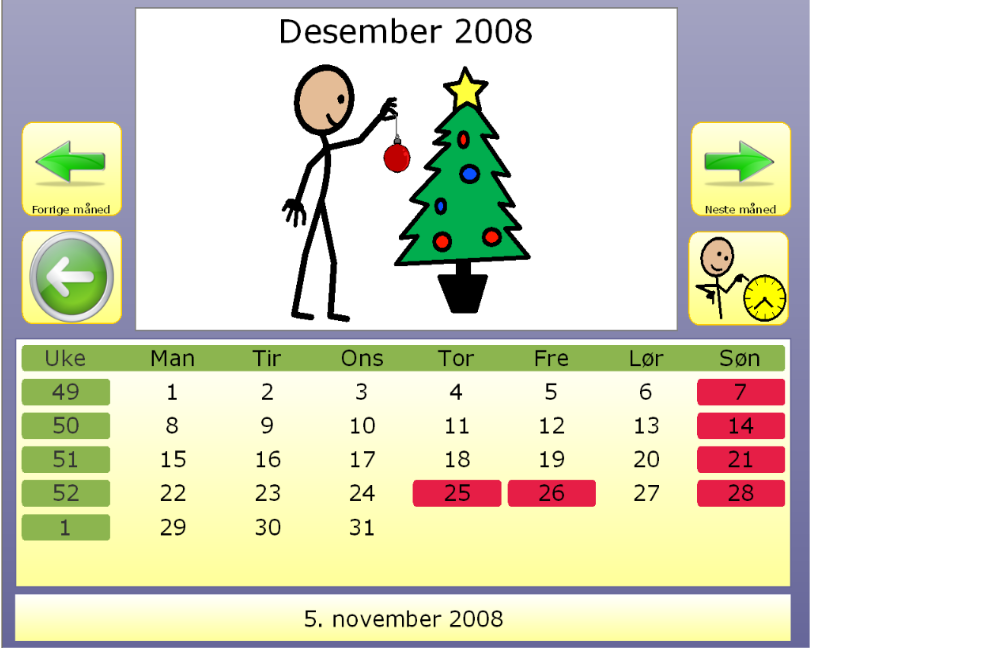 Bruke ferdiglagde paneler 239 Kalender Kalender er en funksjon i Premium-versjonen. Ved hjelp av Kalender kan brukere ha oversikt over datoer og avtaler.