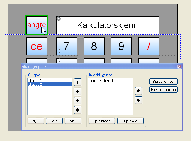 Støtte for brukere av skanning 253 Du kan klikke de knappene du vil i gruppen mens dialogboksen Skanngrupper er åpen. Når du er ferdig, klikker du Bruk endringer. 8.