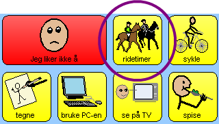 44 Komme i gang Endre knapp i redigeringsvisning Som eksempel viser vi hvordan du endrer teksten og symbolet på en knapp på panelet Jeg liker, jeg liker ikke fra sprette på ball til Ridetimer.