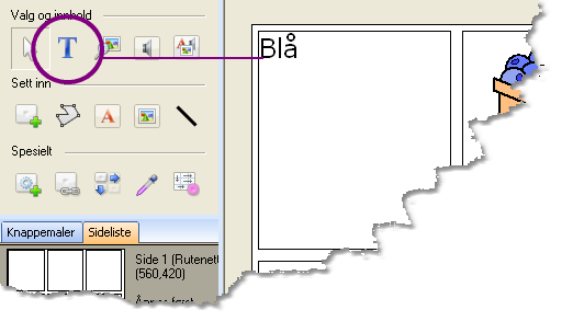 90 Lage egne paneler Verktøyet Tekst. 2. Klikk knappen du vil endre. Verktøyet Tekst starter modusen for innskriving. Teksten på knappen du valgte, blir merket.