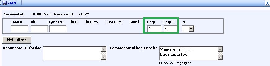 3.3.1. Registrere ny fastlønn Registrer ny fastlønn for en ressurs ved å fylle ut feltene Lønnsr. (kapittel), Alt. (lønnsalternativ) og Lønnstr. (årslønn). 3.3.2.