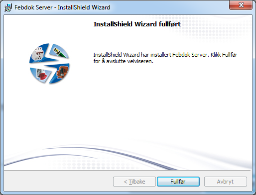 Figur 7 Installasjonen er fullført. Trykk på Fullfør. Figur 8 Dobbeltklikk på ikonet for FEBDOK for å starte programmet.