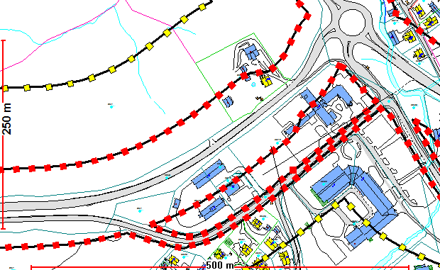 for Roa nord og videre langs Norliagutua mot stasjonen. Denne er på ca 1,5km og er tidvis sti i bratte bakker. 4.5.9 Støy Store deler av arealet ligger i rød støysone langs E16 og fv4, mens resterende arealer ligger i gul støysone.