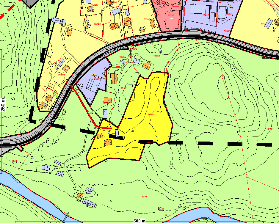 INNSPILL Arealplan Nr: Magne Bråten Bergmannsveien 327 og 329 Eiendom G/Bnr: 8639/1 Beskrivelse av Området er del av Øyenåsen, en åsrygg mellom Kobberbergelva, E 134 og Landsverkveien.