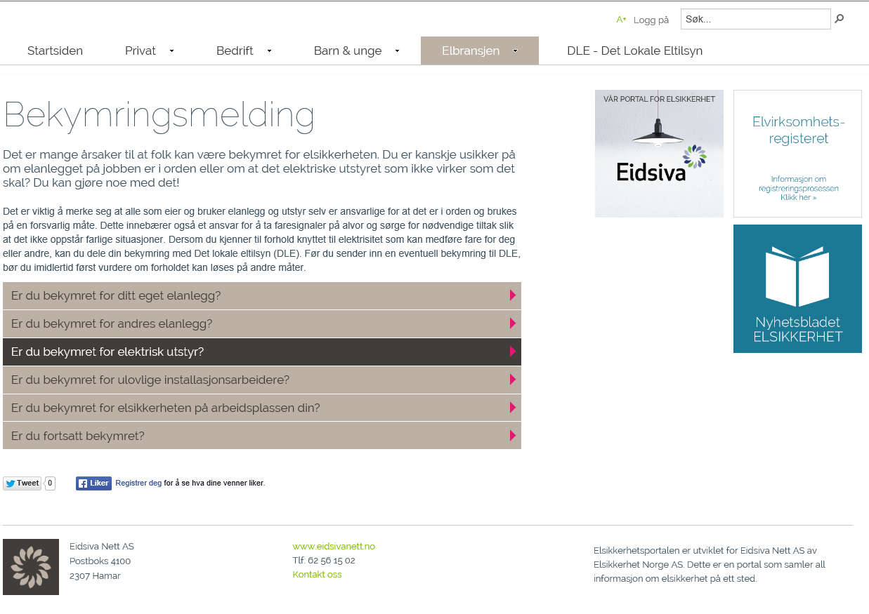 Bekymringsmelding. http://eidsivanett.elsikkerhetsportalen.