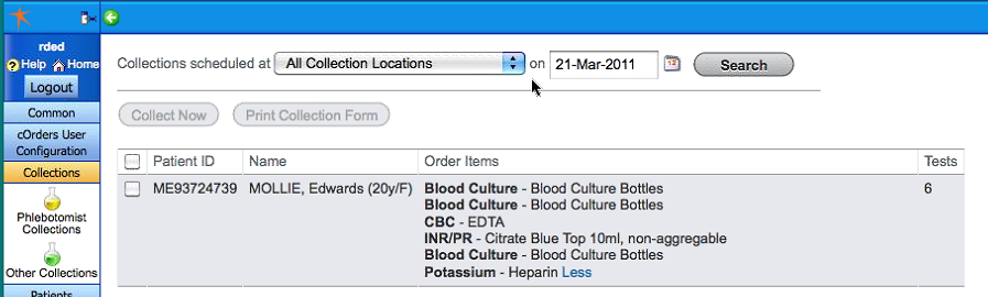 ordered anything that had been ordered within a set period time. Priority may be added for each analysis or for the whole request.