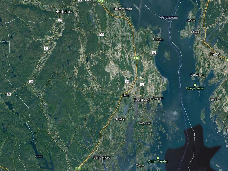 I kapittel 3.2 har vi via Gule Siders Veibeskrivelse laget tabeller som viser at avstanden i tid fra kommunesenteret i de ni kommunene til Kopstadkrysset ved E18 er gjennomsnittlig 19,7 minutter.