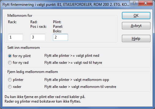 velge ut de kablene som inneholder et gitt mønster i kabel ID vha. feltet Inneholder. Du må også oppgi hvilken ende av kablene som skal fintermineres. 5.