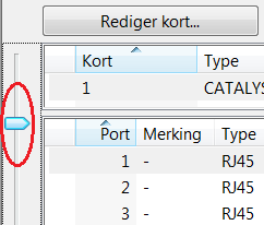 Reguler forholdet mellom størrelsene på listen for kort og porter Hvis du ønsker å regulere forholdet mellom størrelsen på listene for kort og port kan du benytte glidebryteren til venstre for