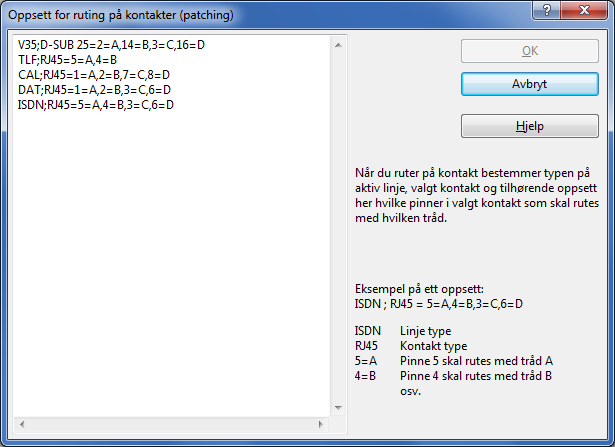 Kolonne C: Gjenta samme rørnummer for hvor mange fibre det er i hvert rør. Kolonne D: Gjenta samme rørfarge for hvor mange fibre det er i hvert rør.