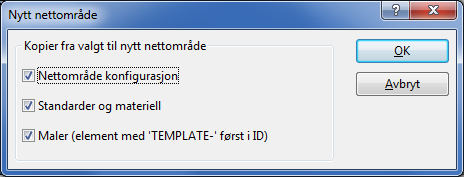 Snakk med din lokale nettverksansvarlige om dette. Nytt nettområde Med dette menyvalget kan du lage en ny database for et nytt nettområde.