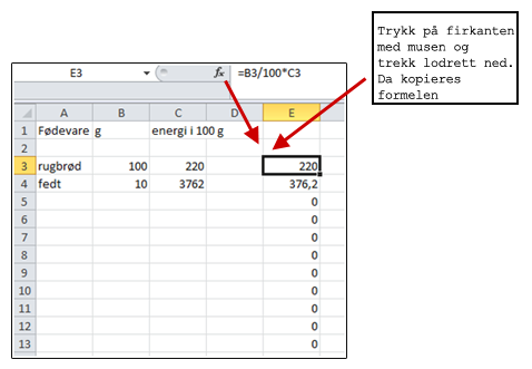 Skriv opp hva skolebarnen fikk til lunsj, smør matpakken og legg til melk og eple. Beregn energiinnholdet. B) I dag har de fleste ikke noe krevende fysisk arbeid.