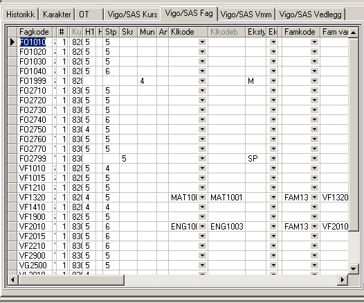 Metode 1: konvertering fra Person i opplæring 1 2 3 4 5 6 1 Vigo/SAS fag Dette skjermbildet er utsnitt av Vigo/SAS fag.