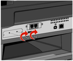 Ytterligere skriveroppsett 44 Slik installerer du en skriverharddisk direkte på hovedkortet: a Juster avstandsskruene på skriverharddisken etter hullene i hovedkortet, og trykk deretter ned på