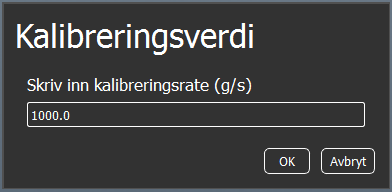 11.7.1 Kalibrere fôringsautomat For å finne kalibrerings-verdien, gjøres følgende: Først må det måles hvor mange gram som kommer ut per sekund.