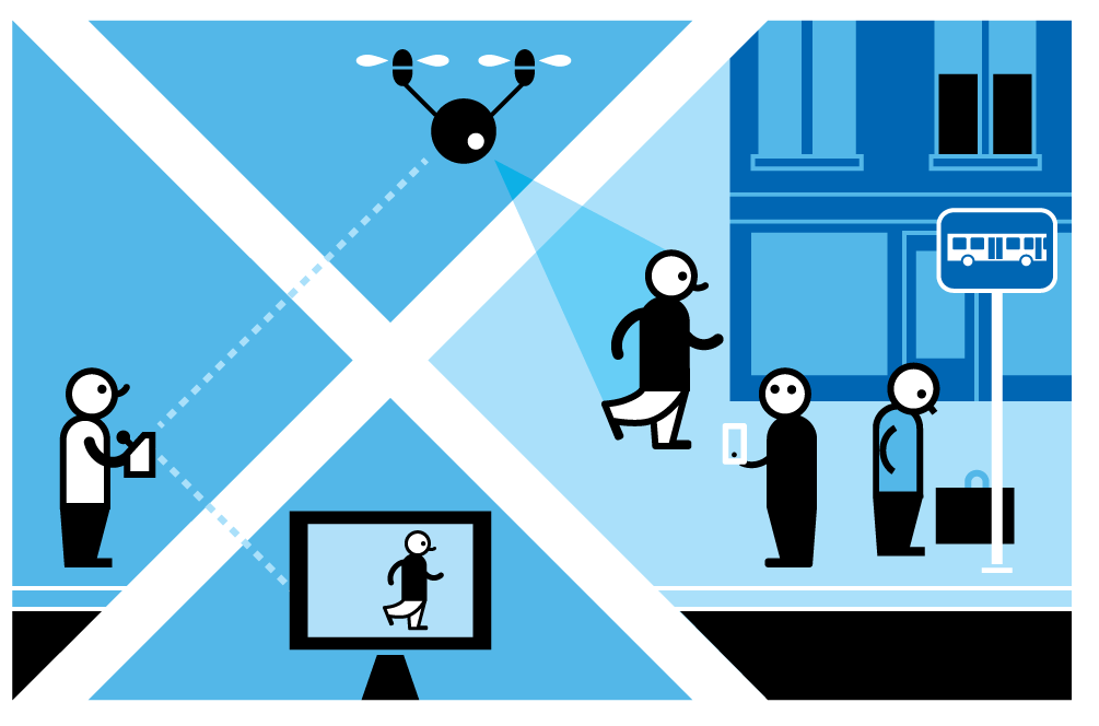 DRONER TAR AV Du kan ha den i lomma, den veier 16 gram, er utstyrt med tre kameraer, har autopilot med fullt GPS-system, samt en aksjonsradius på opptil 1000 meter.