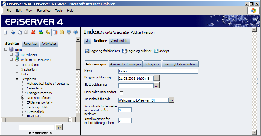 86 Redaktørhåndbok for EPiServer 4.