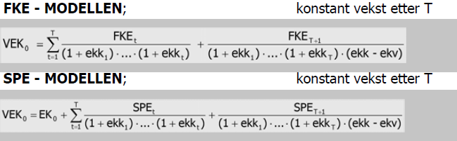 11.2 Egenkapitalmetoden Innenfor egenkapitalmetoden finnes det flere ulike modeller. Jeg vil fokusere på fri kontantstrøm til egenkapital-modellen og superprofitt til egenkapital-modellen (Figur 55).