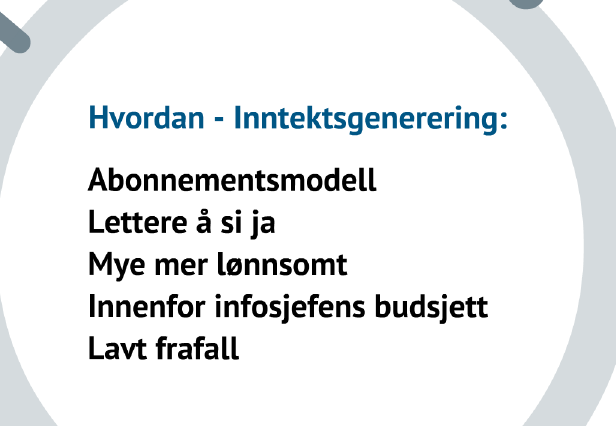 Figur 19 Her ligger den andre genistreken i forretningsmodellen til Meltwater News. Firmaet gikk tidlig inn for en abonnementsmodell. Det betyr at hvert selskap betaler en årlig leie for løsningen.