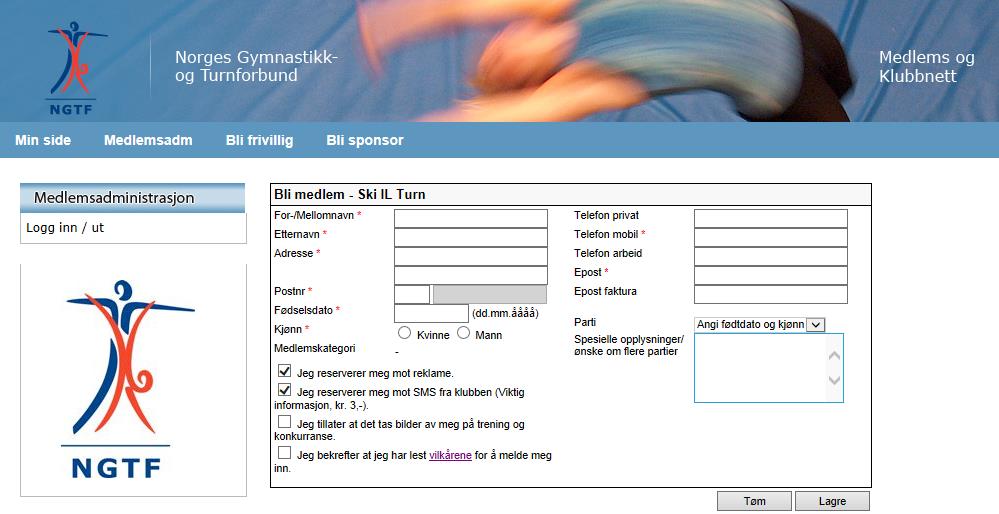 Nye medlemmer Registrere og melde på nytt medlem Gå til http://medlem.gymogturn.no/portal/page/portal/gt_utv/gt_bli_medlem?p_o3_pk_id=437 for å bli medlem i klubben.